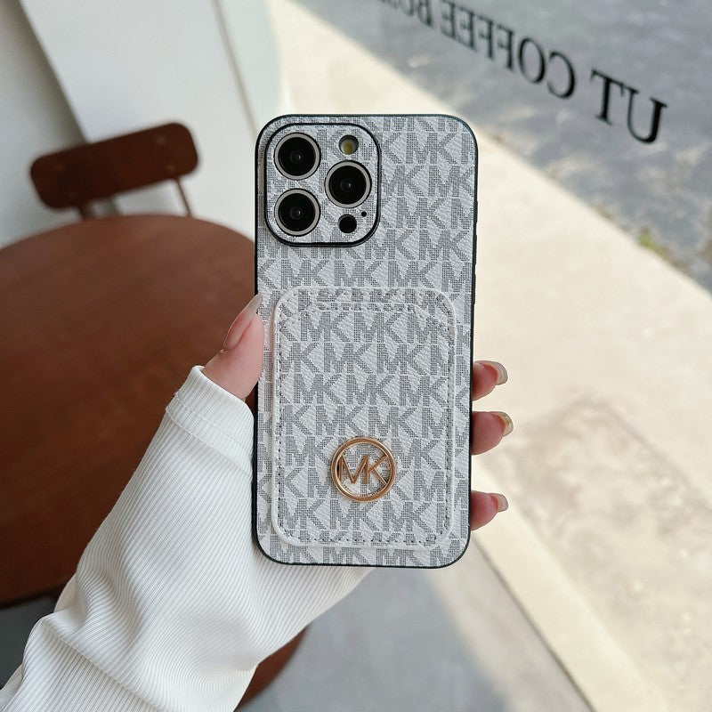 MK カードバッグ ゴールドロゴ iPhone ケース