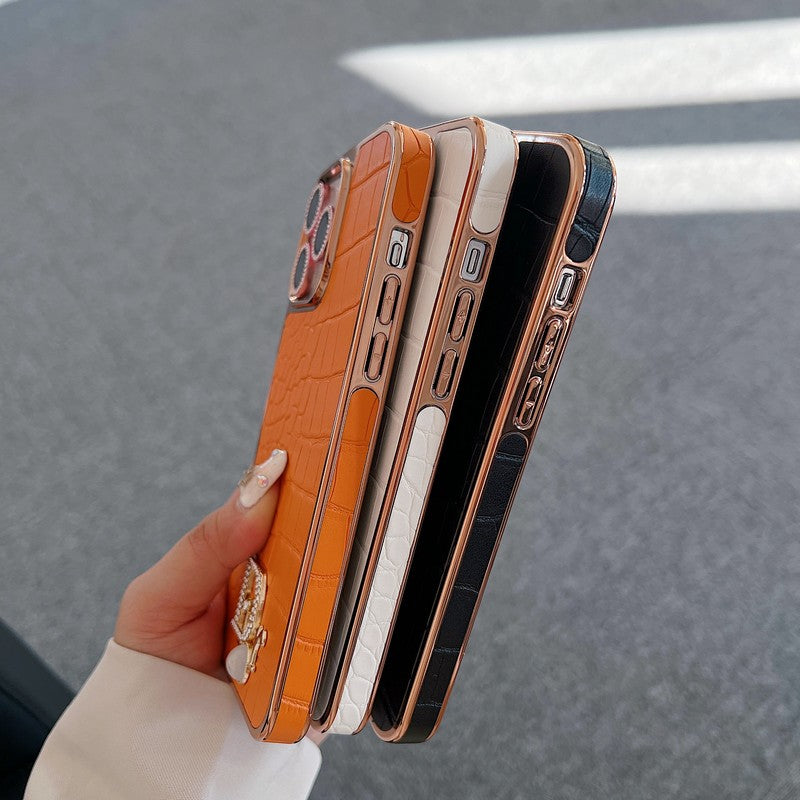 CD 다이아몬드 로고 로즈 골드 아이폰 케이스