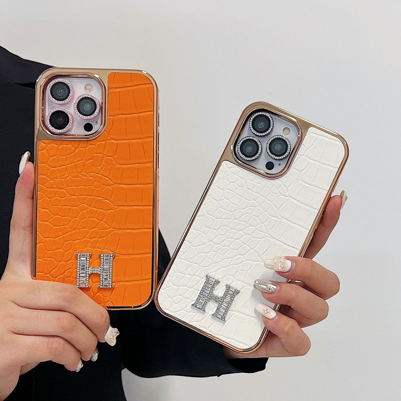 Herm ダイヤモンド ロゴ ローズゴールド iPhone ケース