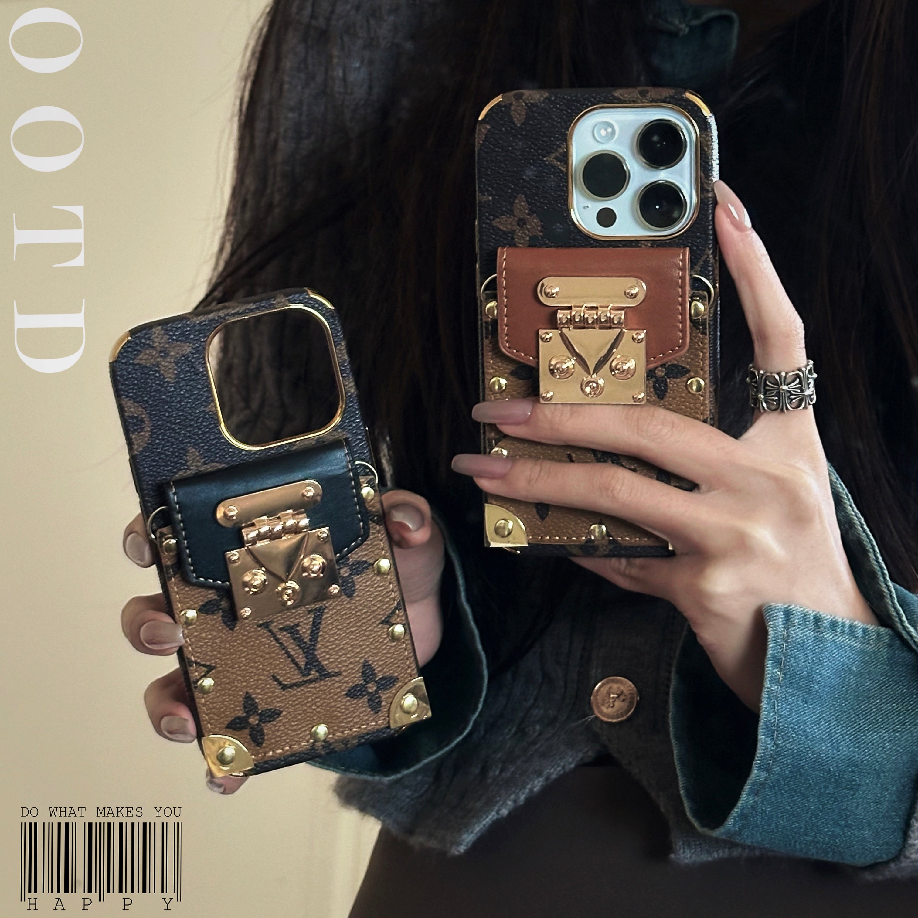 루 체인 가죽 아이폰 케이스