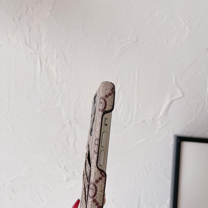 Custodia classica per iPhone con borsa per carte GG