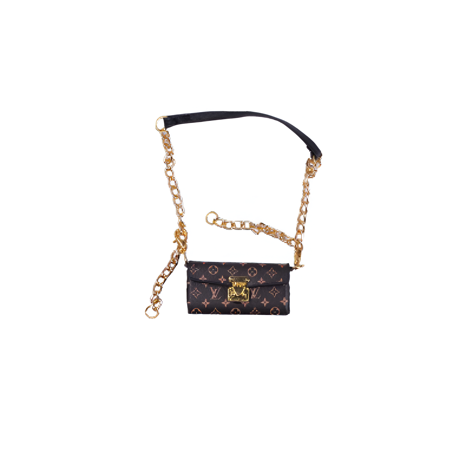 Labubu Miniature Monogram Trunk Clutch - L.V Inspired