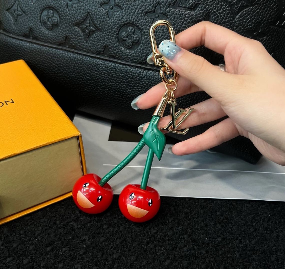 🌟 L$V Cherry Keychain: Cute + Luxury, All in One 🍒✨