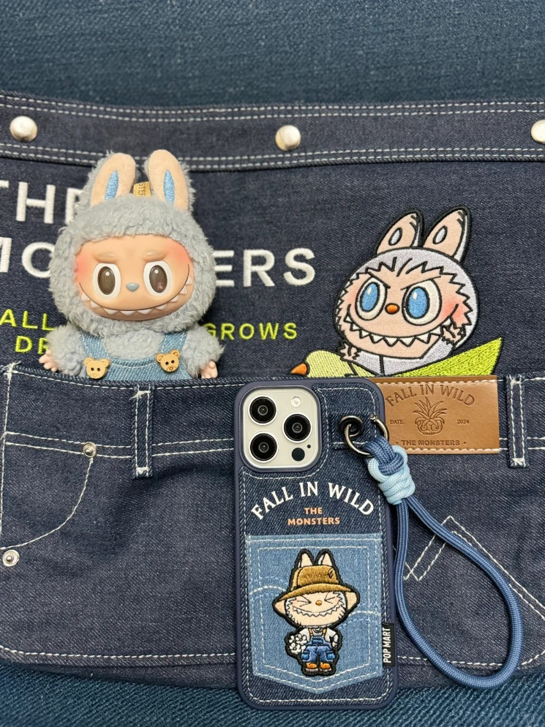 Labubu Denim Phone Case - Detachable Strap | Mini Pouch