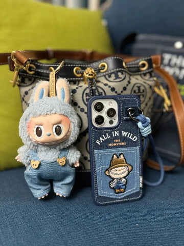 Labubu Denim Phone Case - Detachable Strap | Mini Pouch