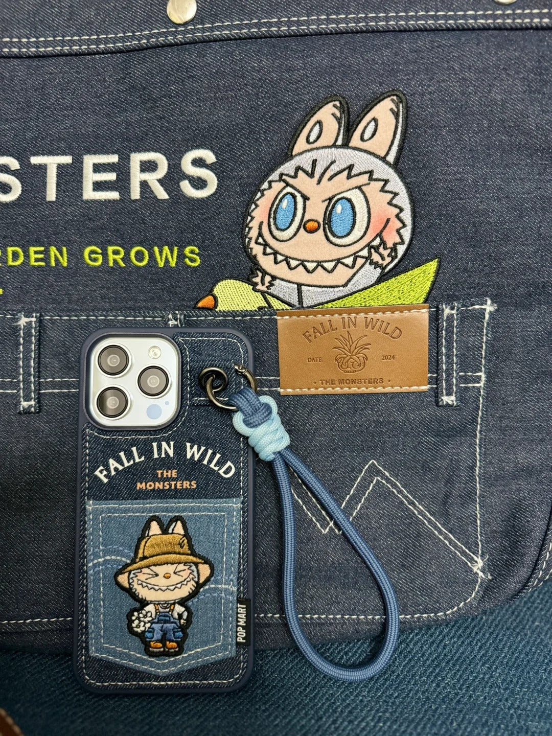 Labubu Denim Phone Case - Detachable Strap | Mini Pouch