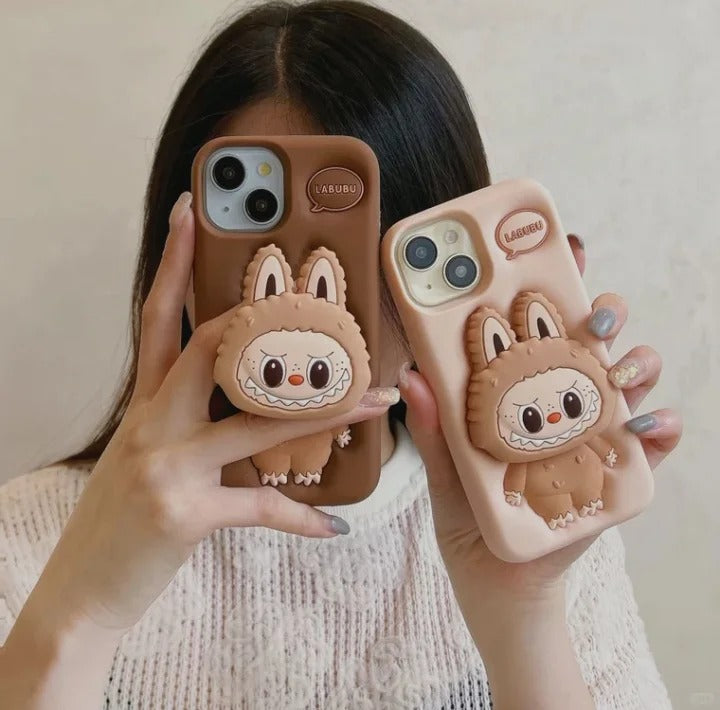 Soft Silicone Labubu Kickstand Phone Case -  Sturdy Shockproof Design