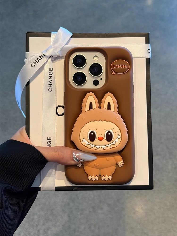 Soft Silicone Labubu Kickstand Phone Case -  Sturdy Shockproof Design