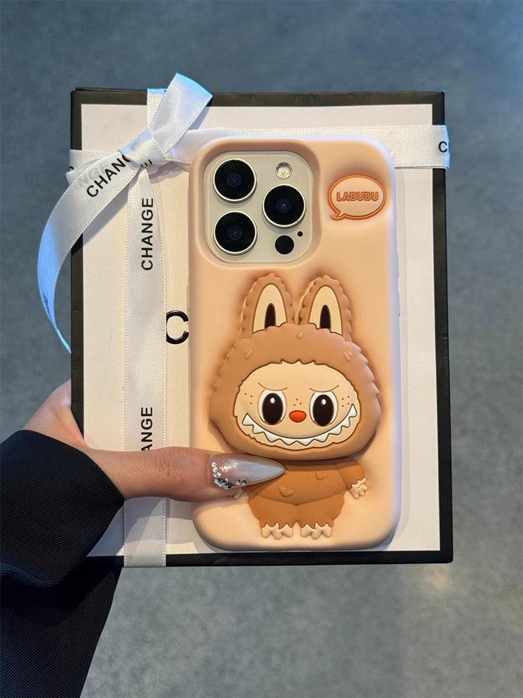 Soft Silicone Labubu Kickstand Phone Case -  Sturdy Shockproof Design