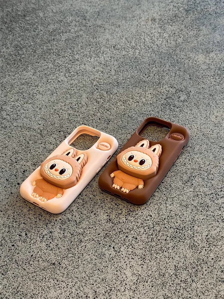 Soft Silicone Labubu Kickstand Phone Case -  Sturdy Shockproof Design