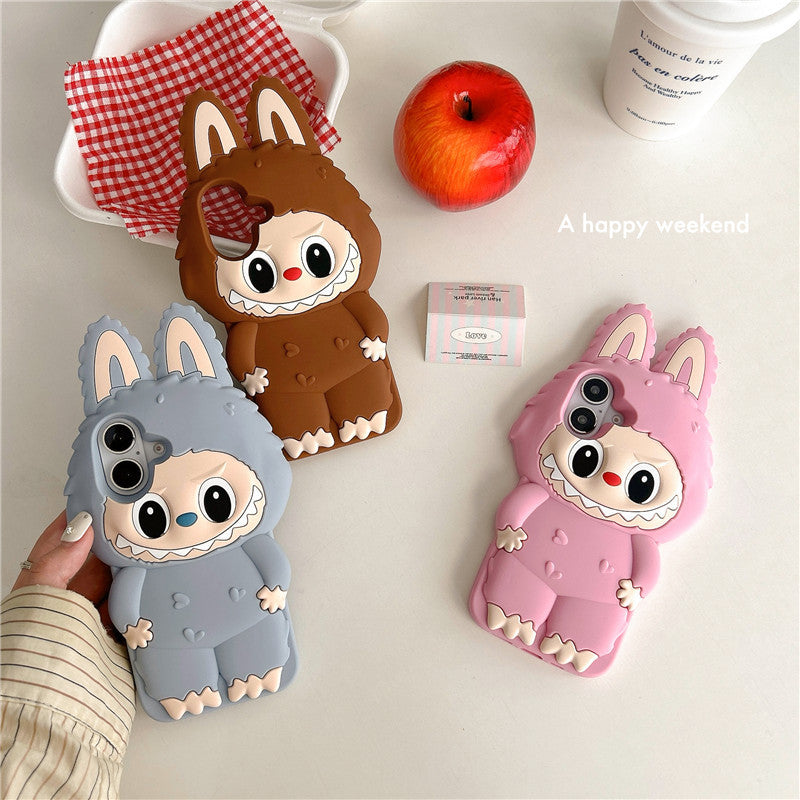 Labubu 3D Silicone Phone Case - Soft, Flexible & Adorable Cartoon Design