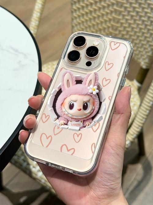 Labubu Adorable Bunny Embossed Clear Phone Case - For iPhone Models