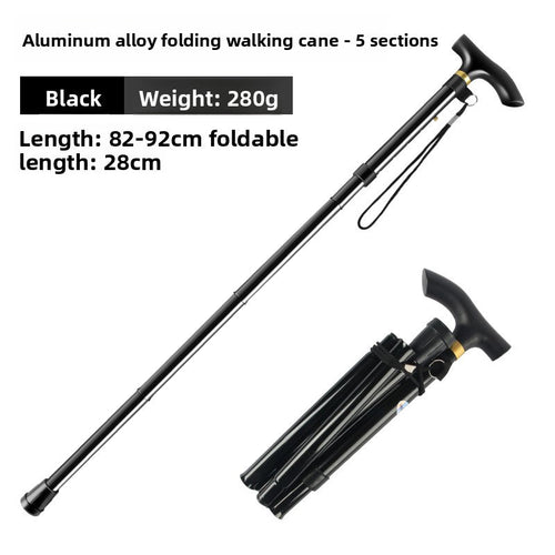 Five-Section T-Handle Folding Trekking Pole